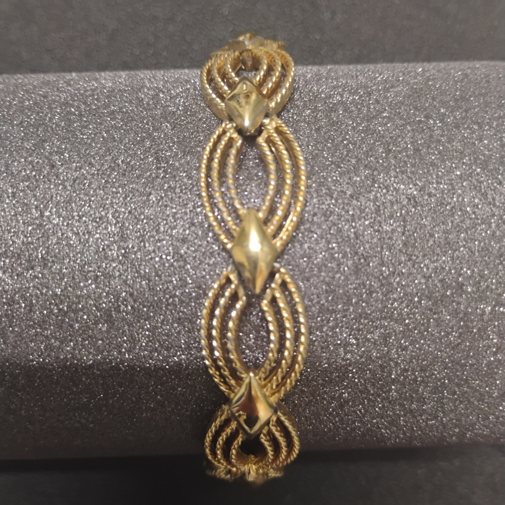 Monet Gold Infinity Loop Bracelet with Rhinestone Accents